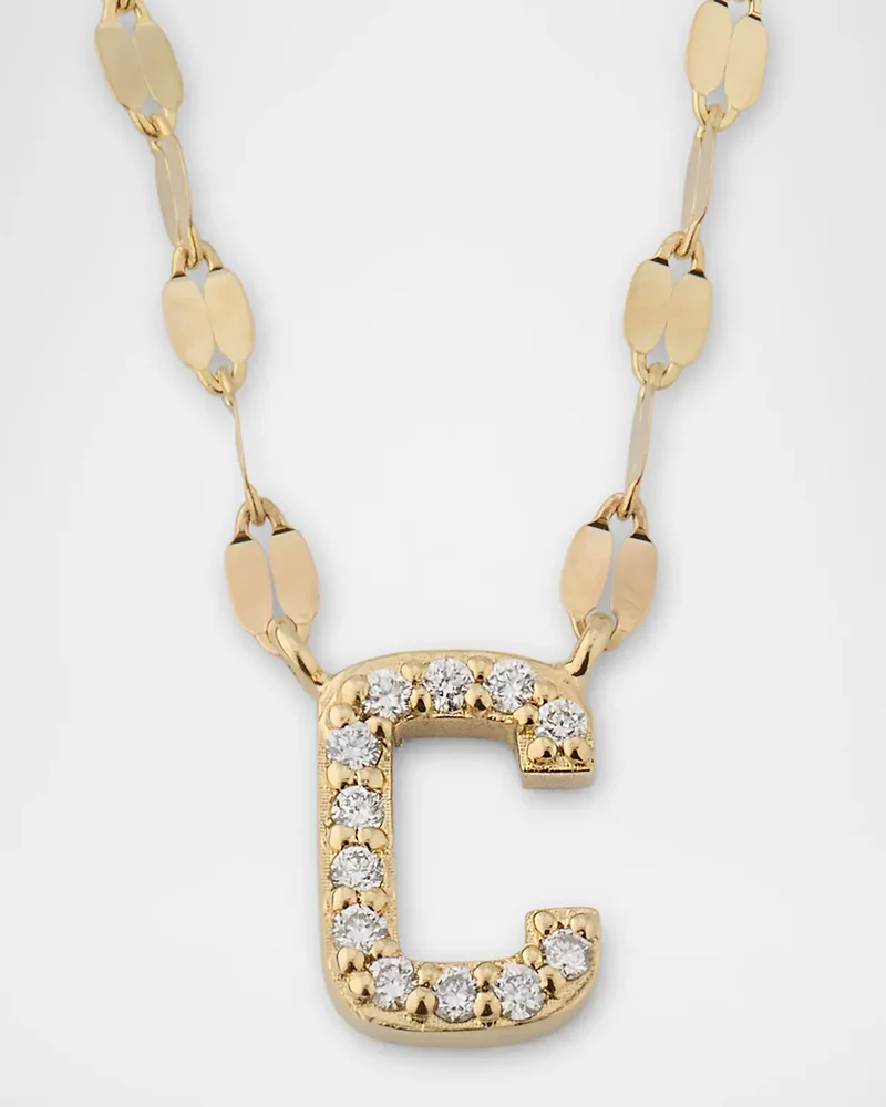 Flawless Mini Intial Pendant Necklace with Jump Ring, 16-18"L