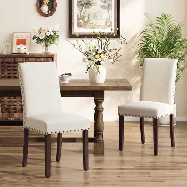 Bontrager 20-inch High Linen Dining Chair - Upholstered Parsons Side Chair