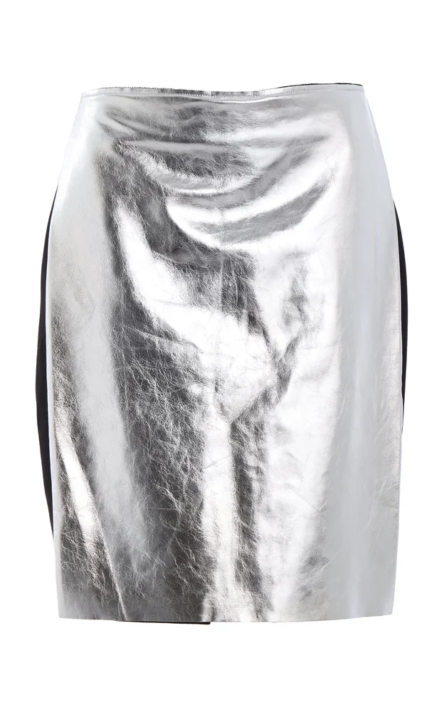 Johanna Leather-Wool Mini Skirt