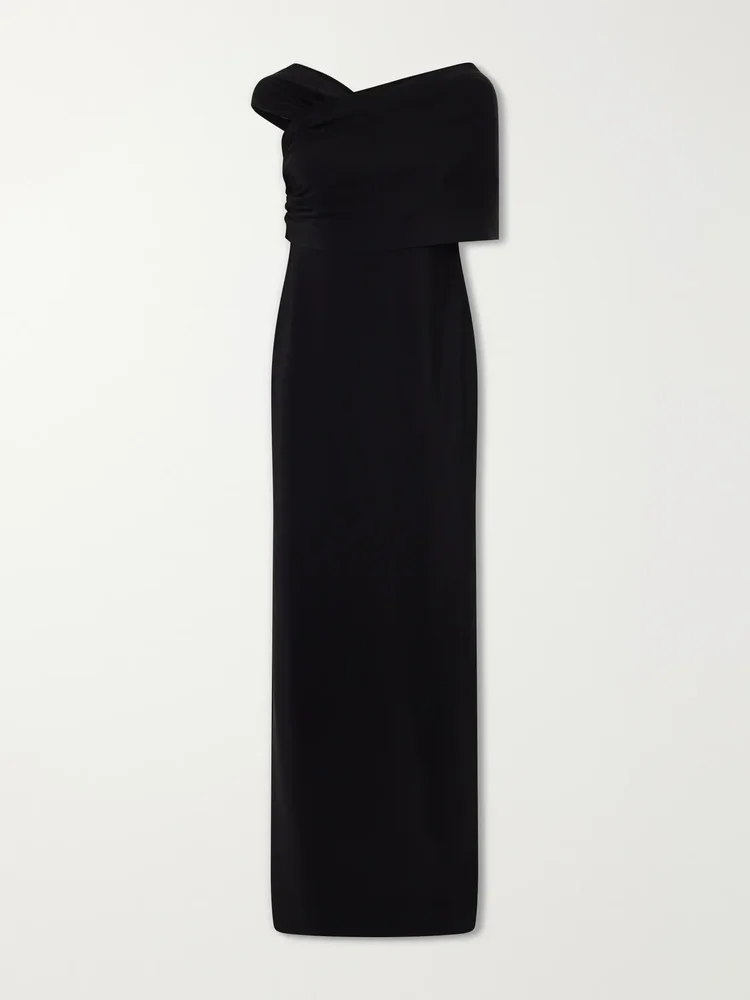 draped asymmetric cady gown