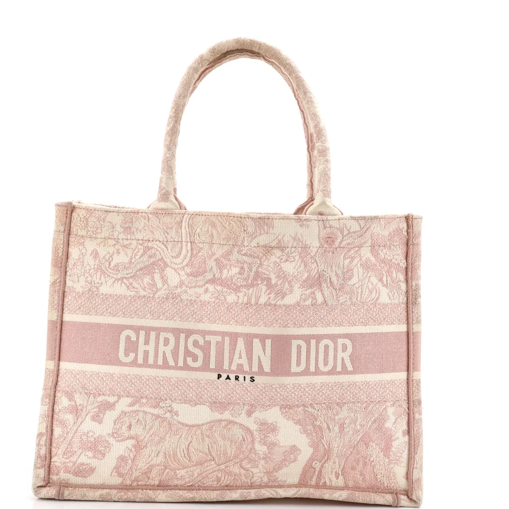 Pre-Owned Book Tote Embroidered Canvas Medium