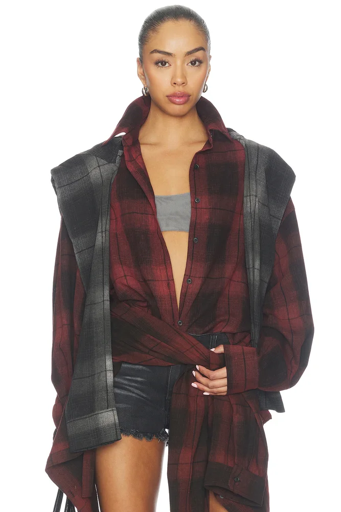 Messy Two-piece Plaid Shirt