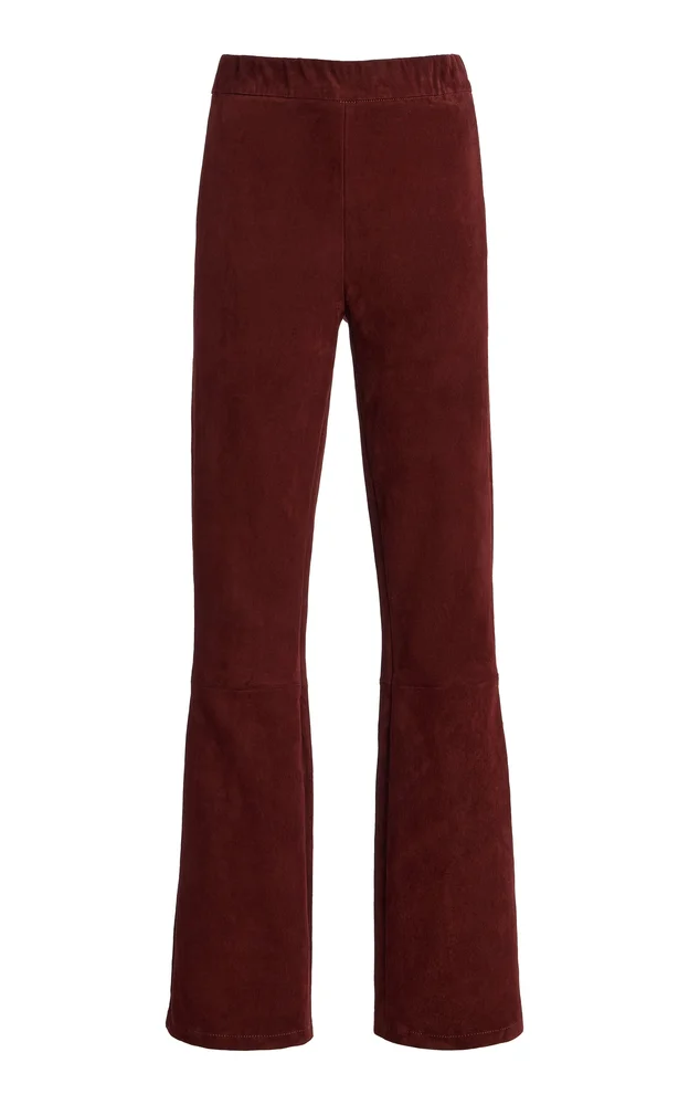 River Suede Bootcut-Leg Pants