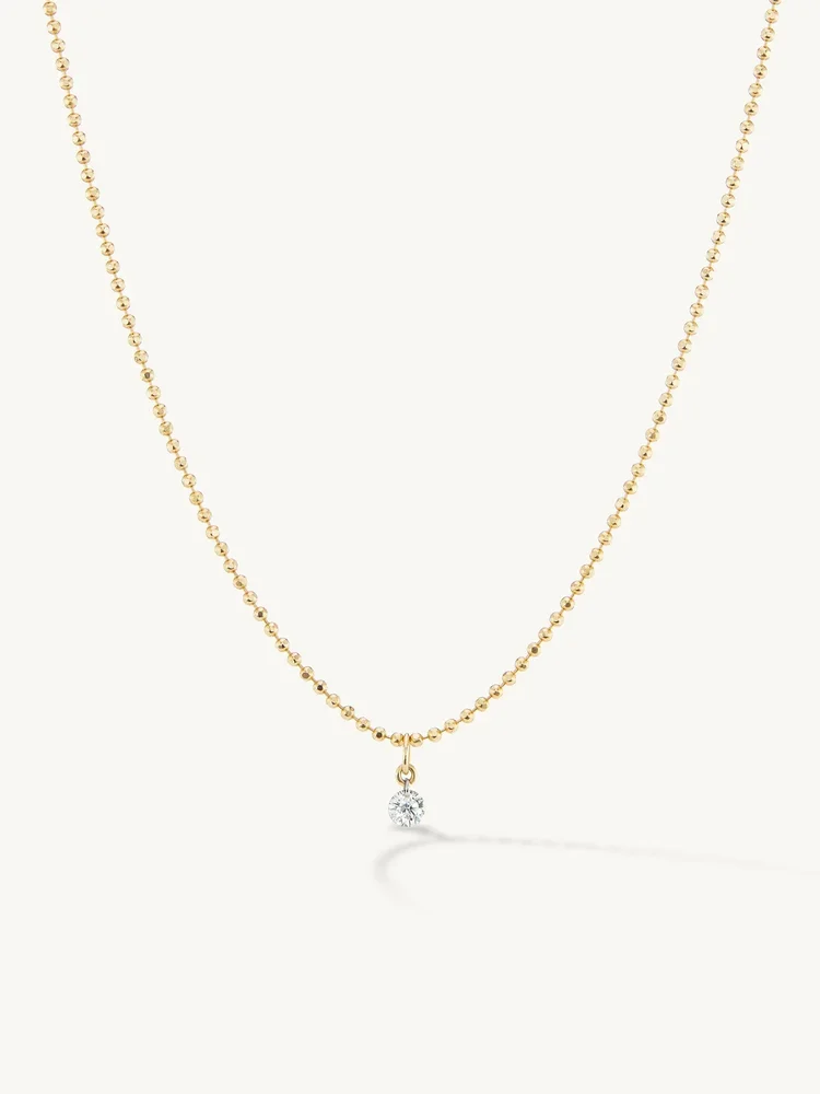 Pierced Diamond Ball Chain Necklace