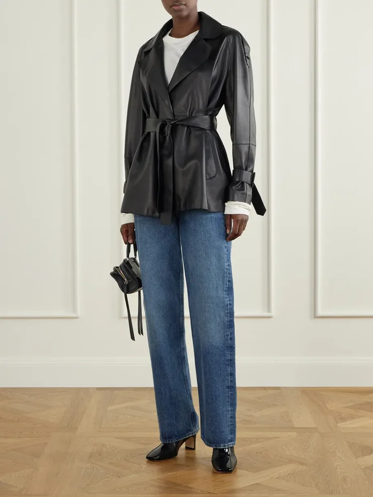 Billie Stripe 55 patent-trimmed leather ankle boots