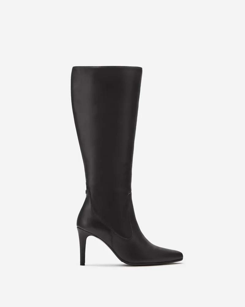 Freya Knee-High Boots in Black Leather