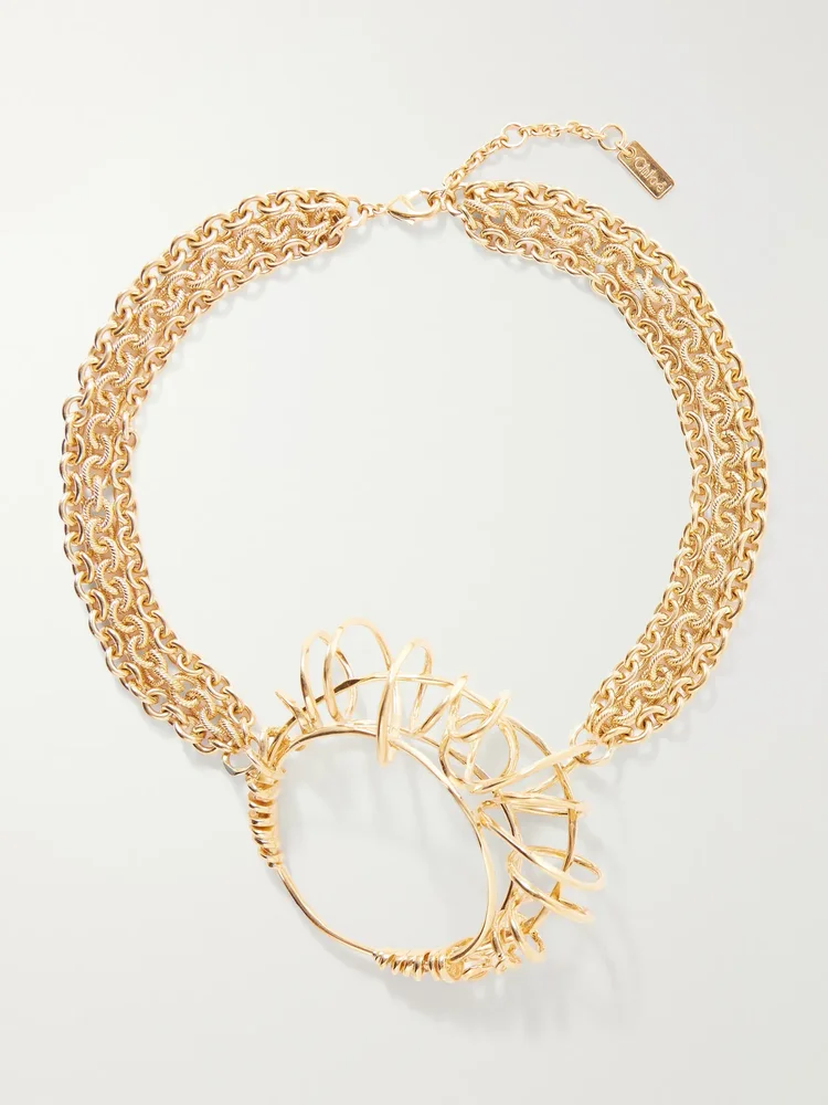 Pendant gold-tone necklace