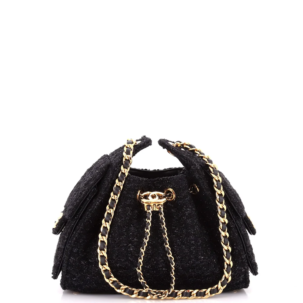 Pre-Owned 25 Hobo Bag Quilted Tweed Mini in Black, Gold Hardware