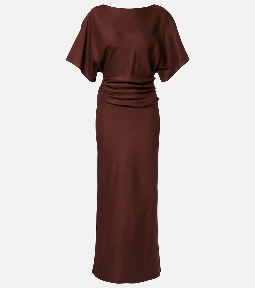 Amelie linen-blend midi dress