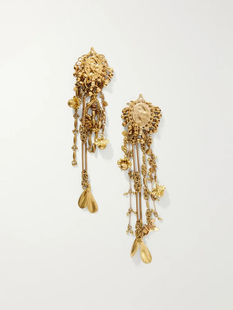 Embellished gold-tone earrings