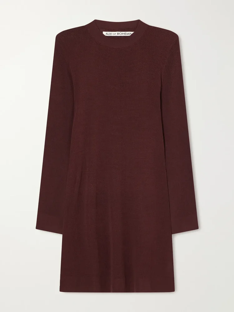 Romy Rib-Trimmed Knitted Mini Dress