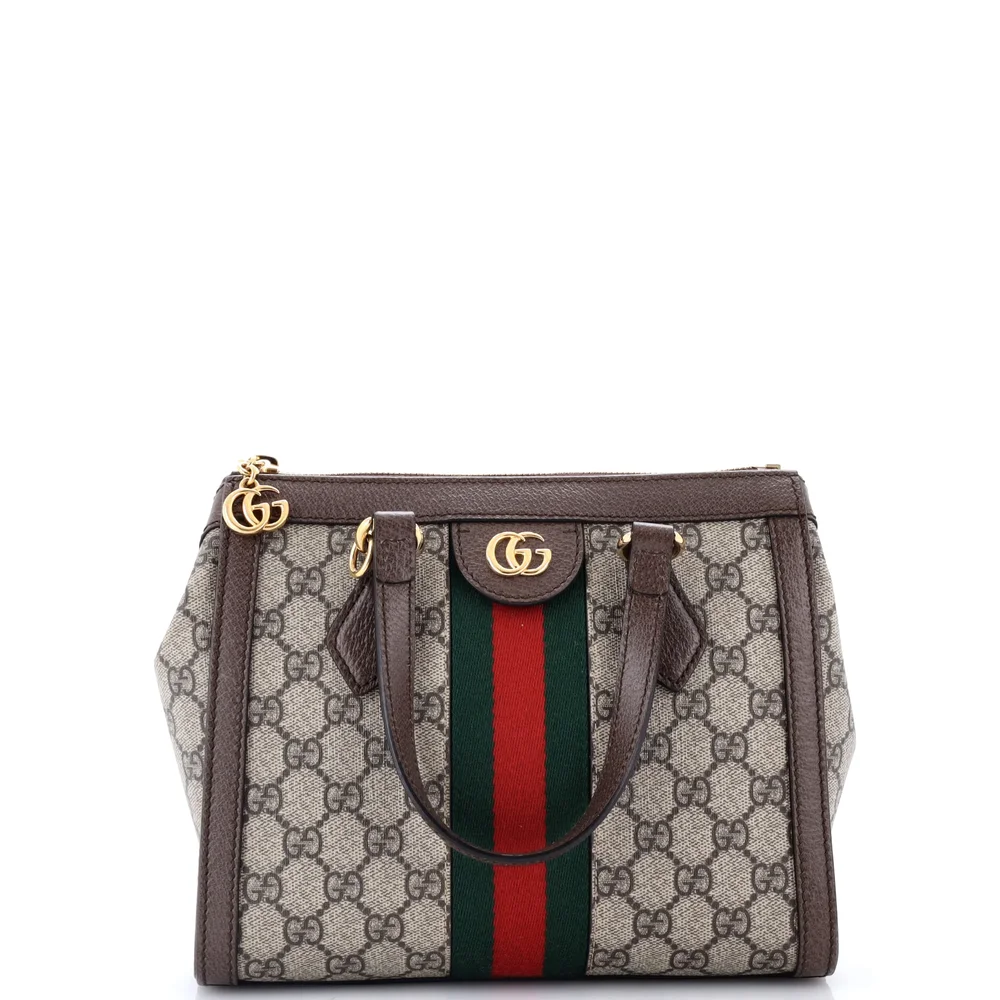 Pre-Owned Ophidia Top Handle Tote GG Coated Canvas Small