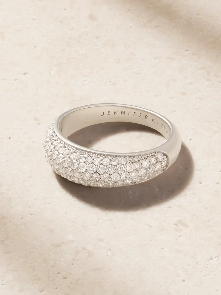 Dome 18-karat white gold diamond ring