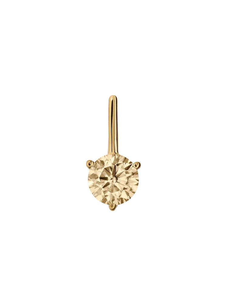 Hendry Round-Cut Bar Stud Earring in Honey Moissanite, 18K Gold Vermeil
