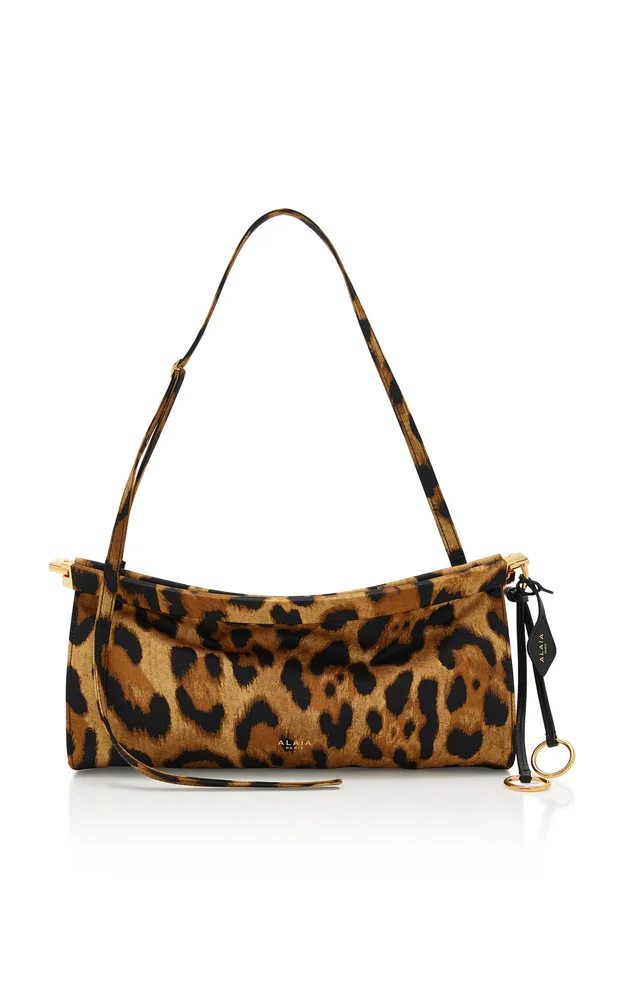 Le Click Medium Ocelot-Printed Twill Bag