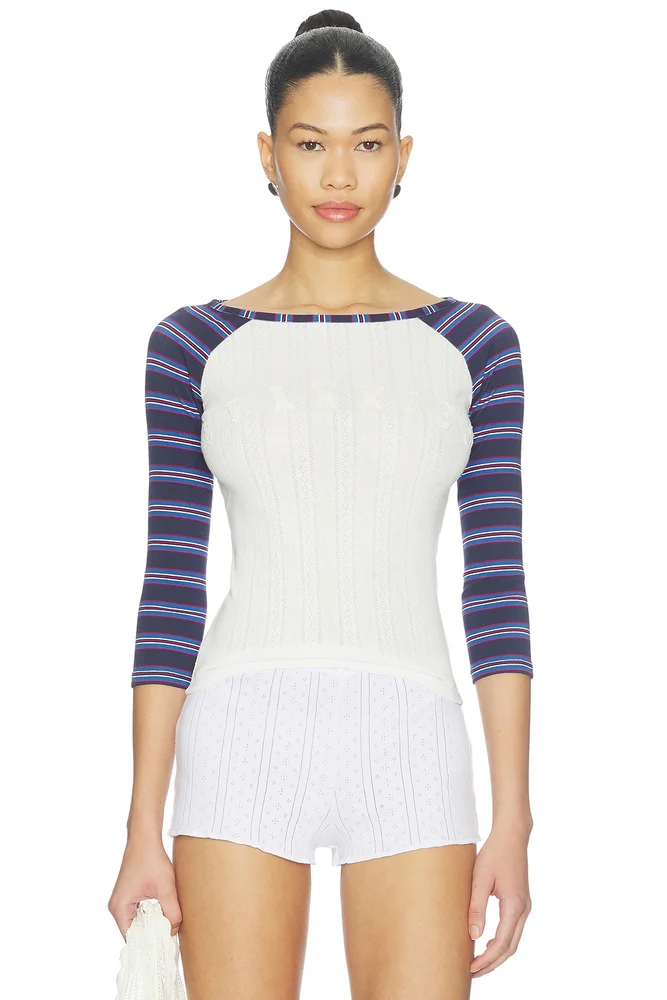 Game Day Pointelle Baseball Tee
