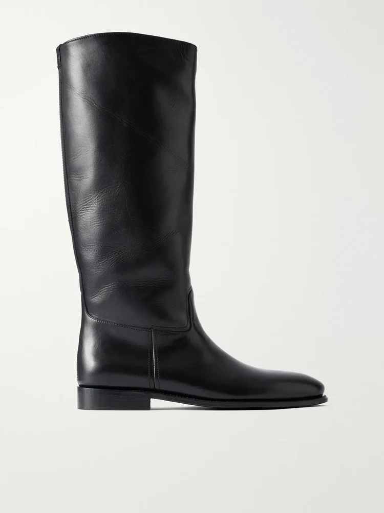 Leather knee boots