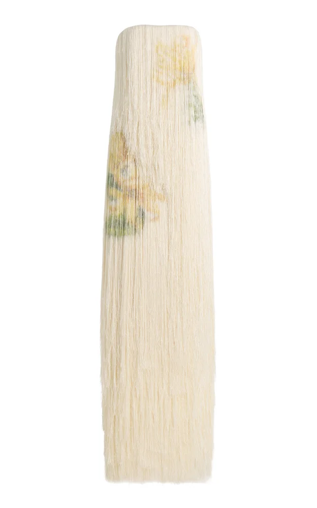 Strapless Fringed Gown