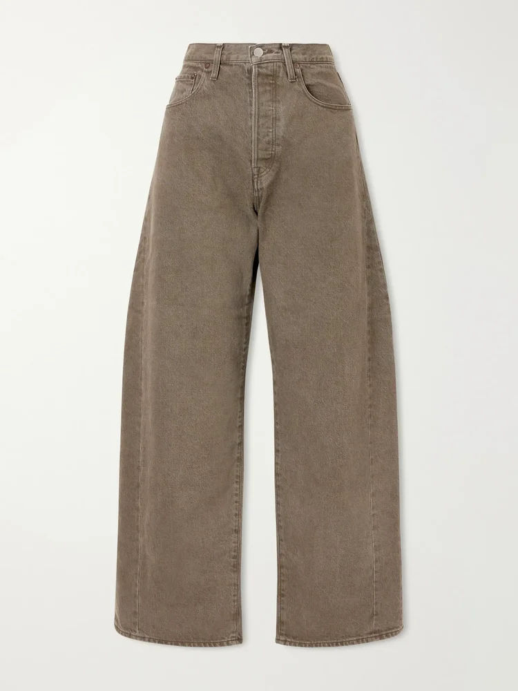 Deformation high-rise wide-leg jeans