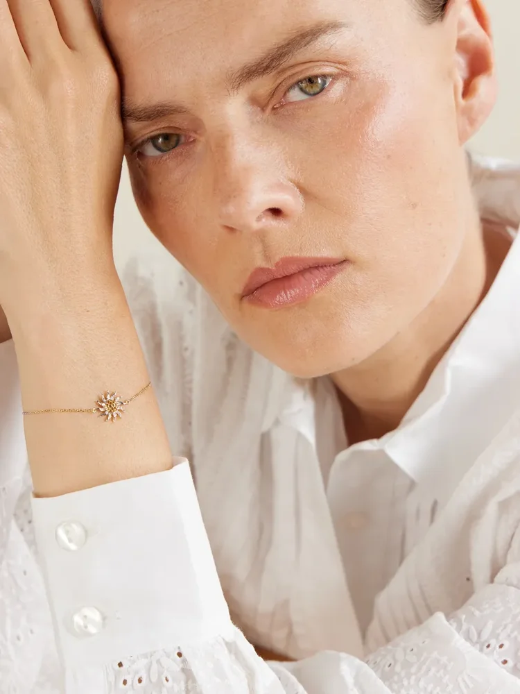 Soleil 18-karat yellow and white gold, citrine and diamond bracelet