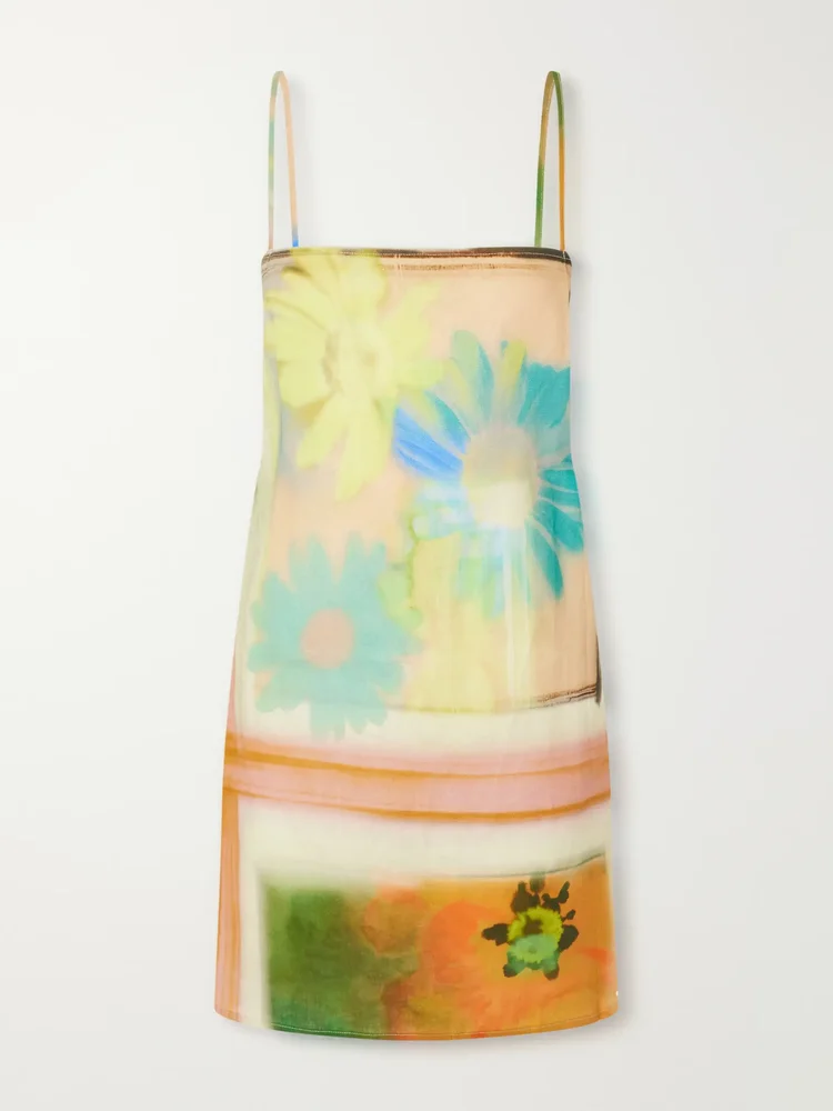 Laura printed linen mini dress