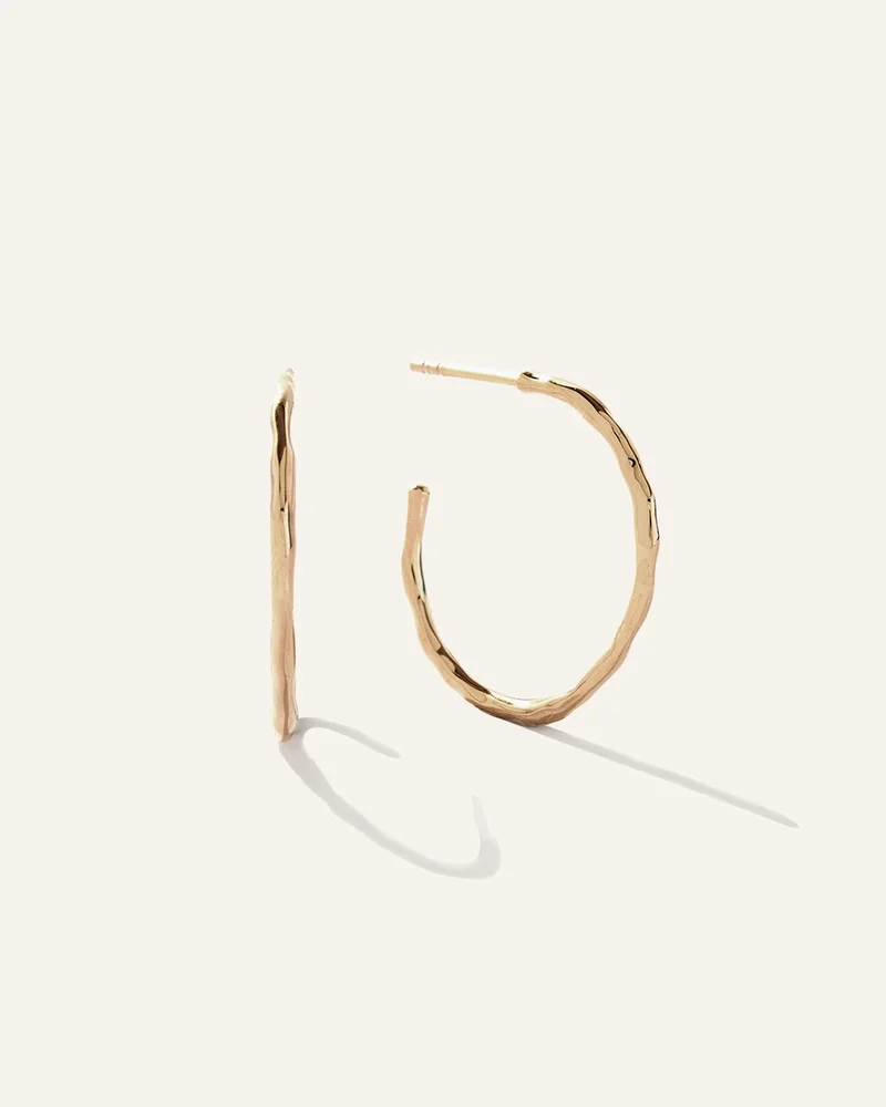 Hammered Hoops in Gold Vermeil