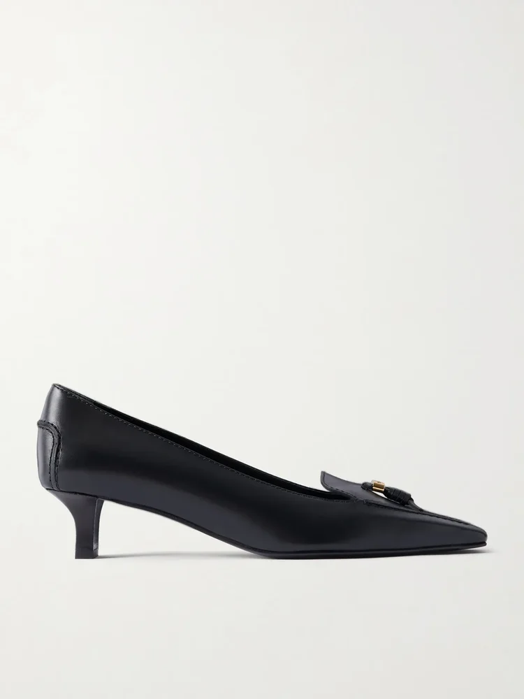 Logo-detailed leather pumps