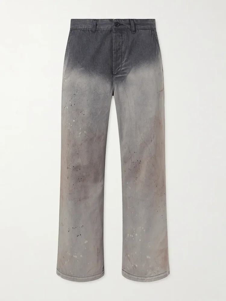 Rig Wide-Leg Paint-Splattered Jeans