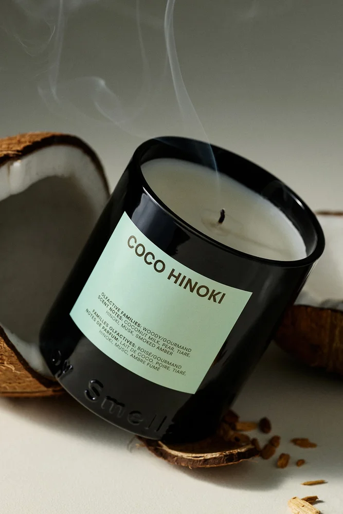 Woody Coco Hinoki Boxed Glass Candle