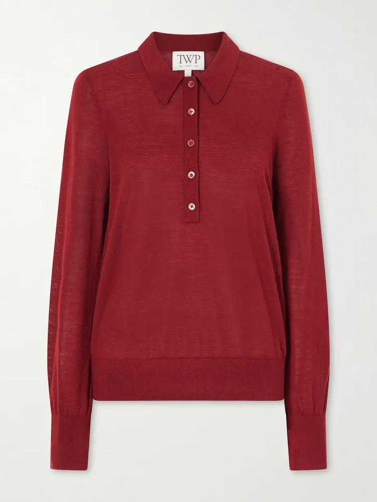 Cashmere polo sweater
