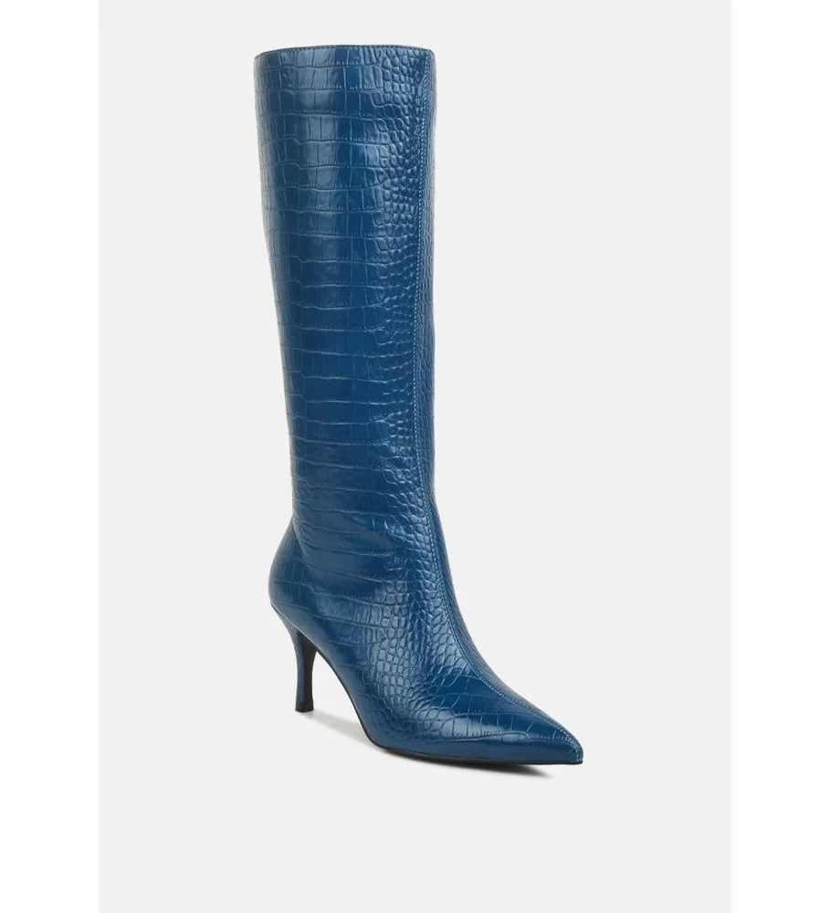 Uptown Pointed Mid Heel Calf Boots