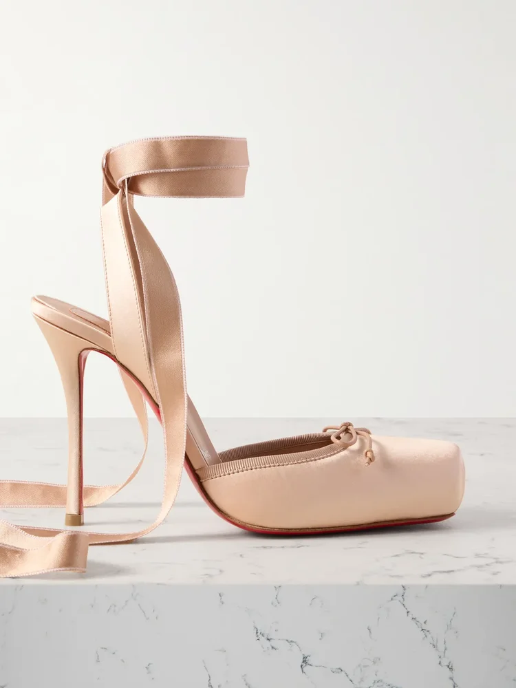 Cassia 100 bow-detailed satin-crepe pumps