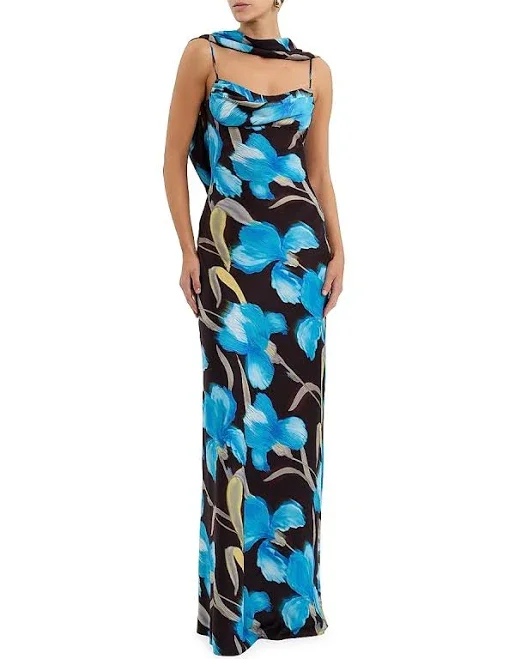 Rebecca Vallance Women's Ingrid Floral Draped Cowl Gown