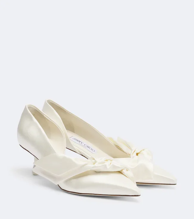 Issy bow-detail satin pumps