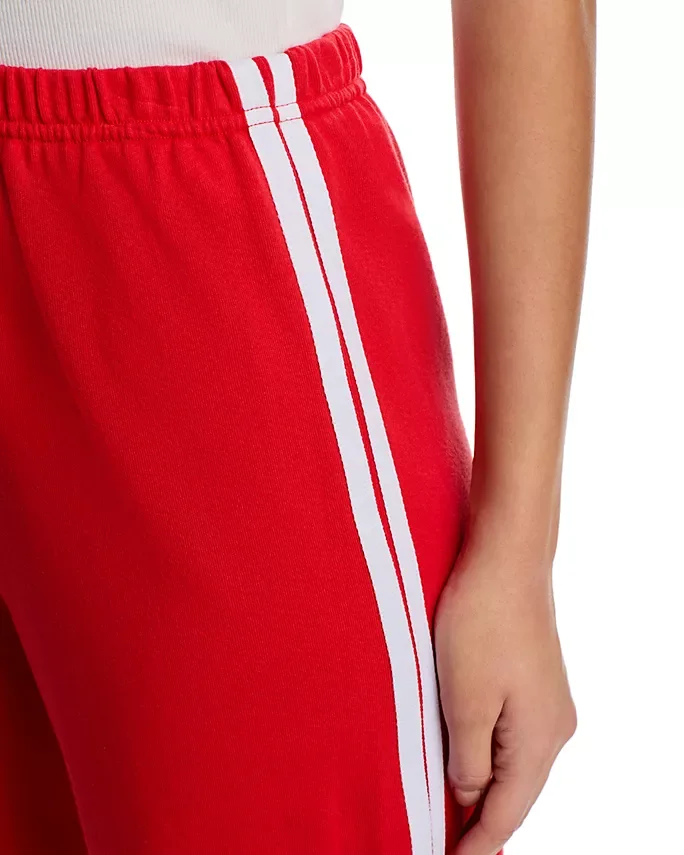 Simone Side Stripe Wide Leg Sweatpants - Exclusive (Red/White)