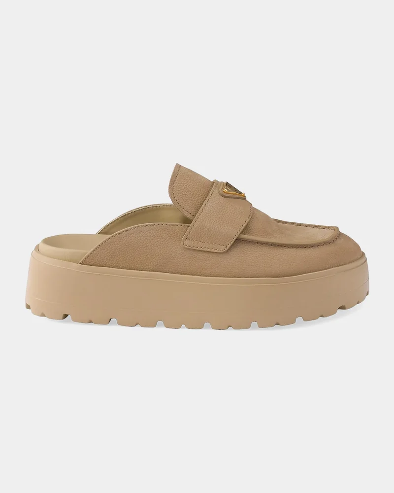 Nubuck Flatform Mules
