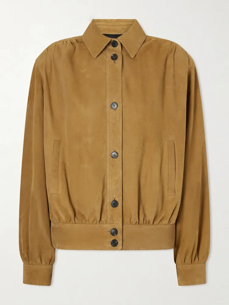 Suede blouson jacket