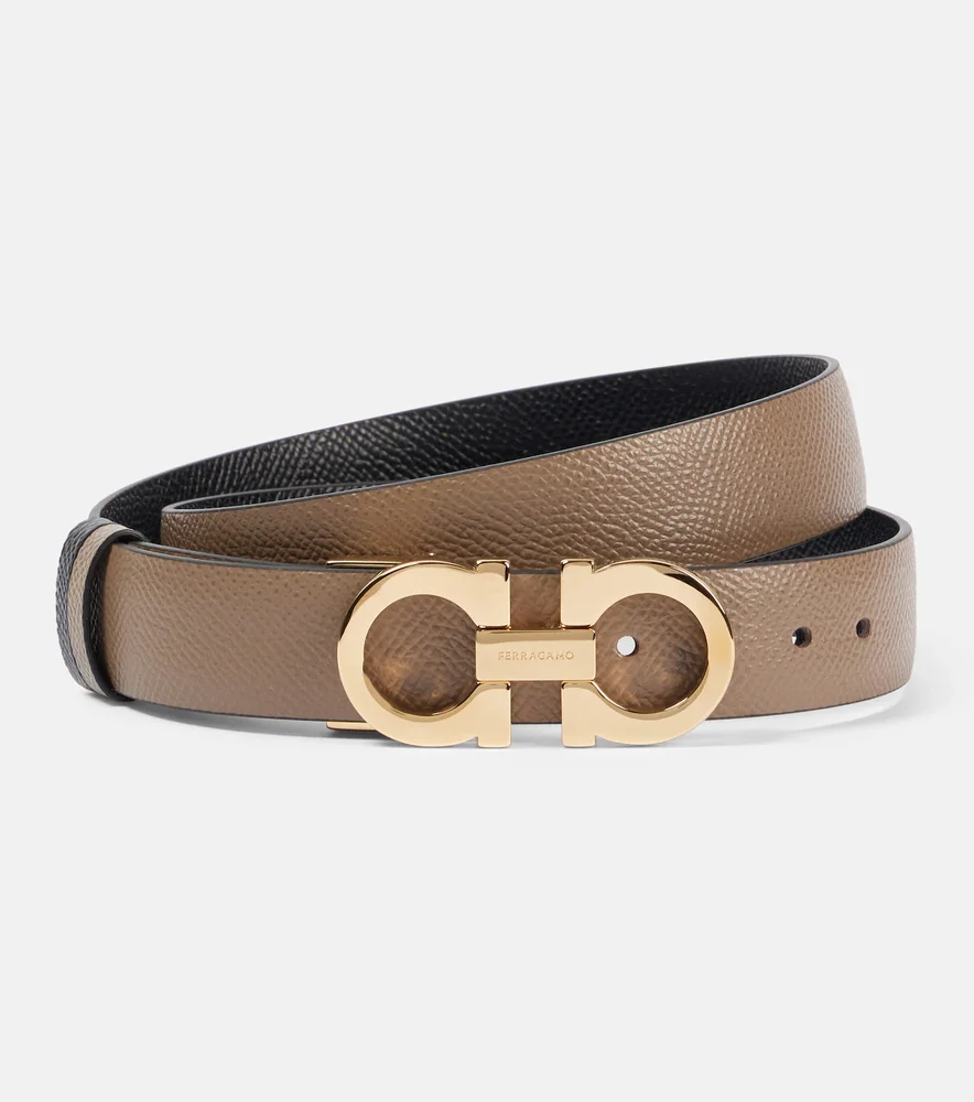 Gancini reversible leather belt