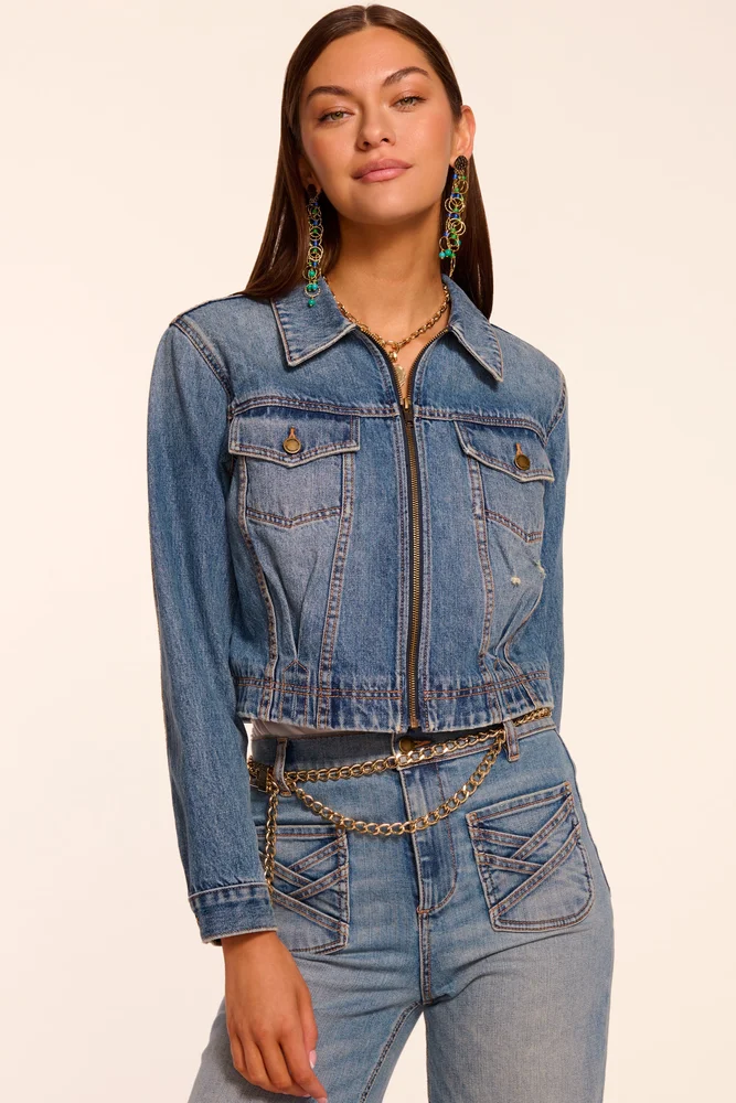 Jannah Distressed Denim Jacket