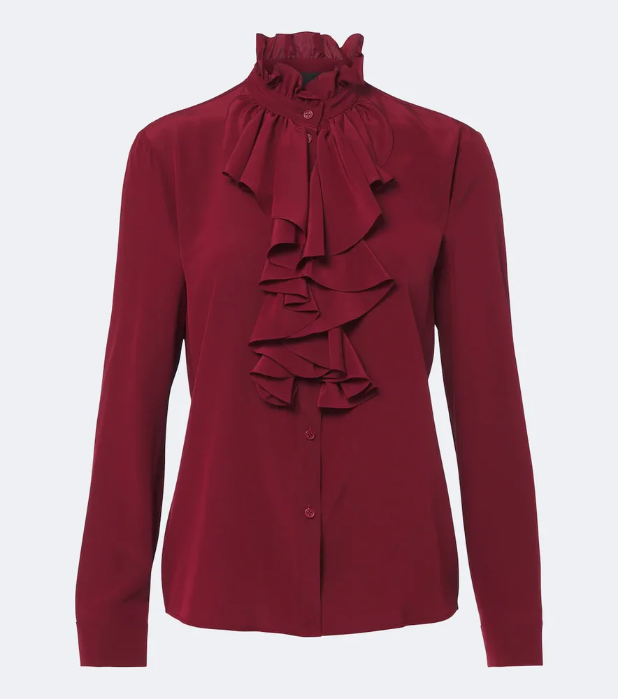 Ruffled silk blouse