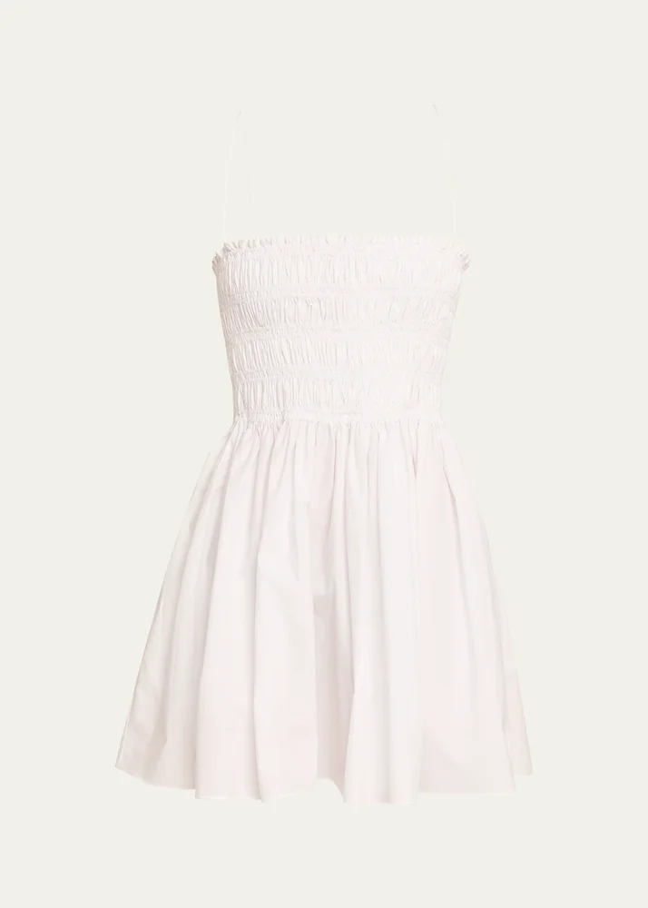 Shirred Bodice Mini Dress