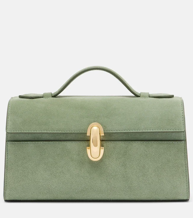 Symmetry Pochette Small suede top-handle bag