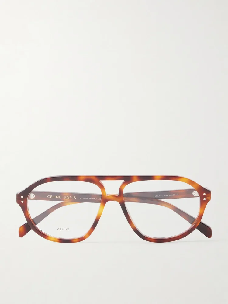 Triomphe aviator-frame tortoiseshell acetate optical glasses