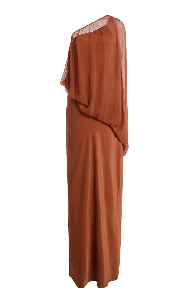 Exclusive Solstice One-Shoulder Satin Maxi Dress
