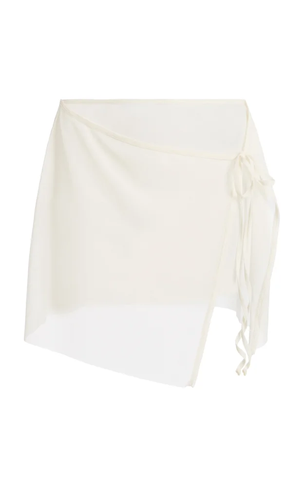 Maeve Layered Mesh Mini Wrap Skirt