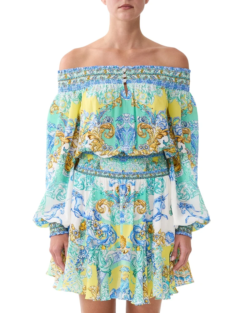 Silk Off-the-Shoulder Dress
