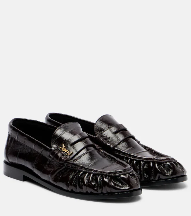Eel leather penny loafers