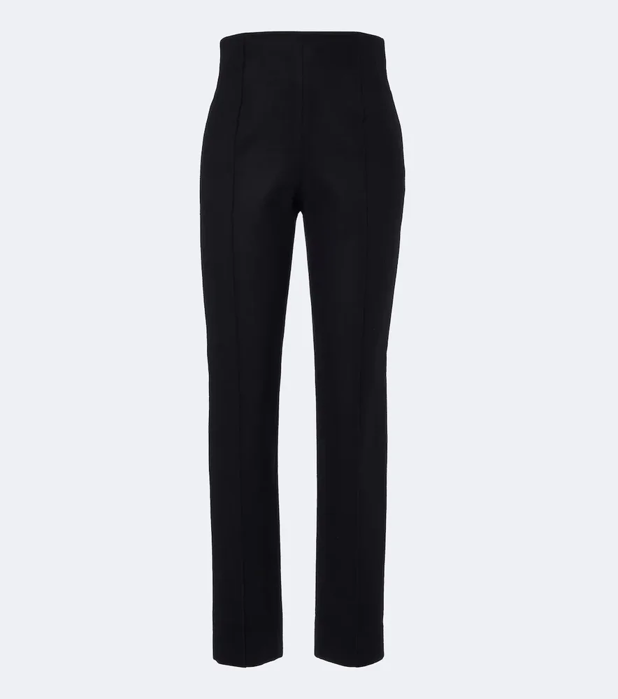 Wool straight pants