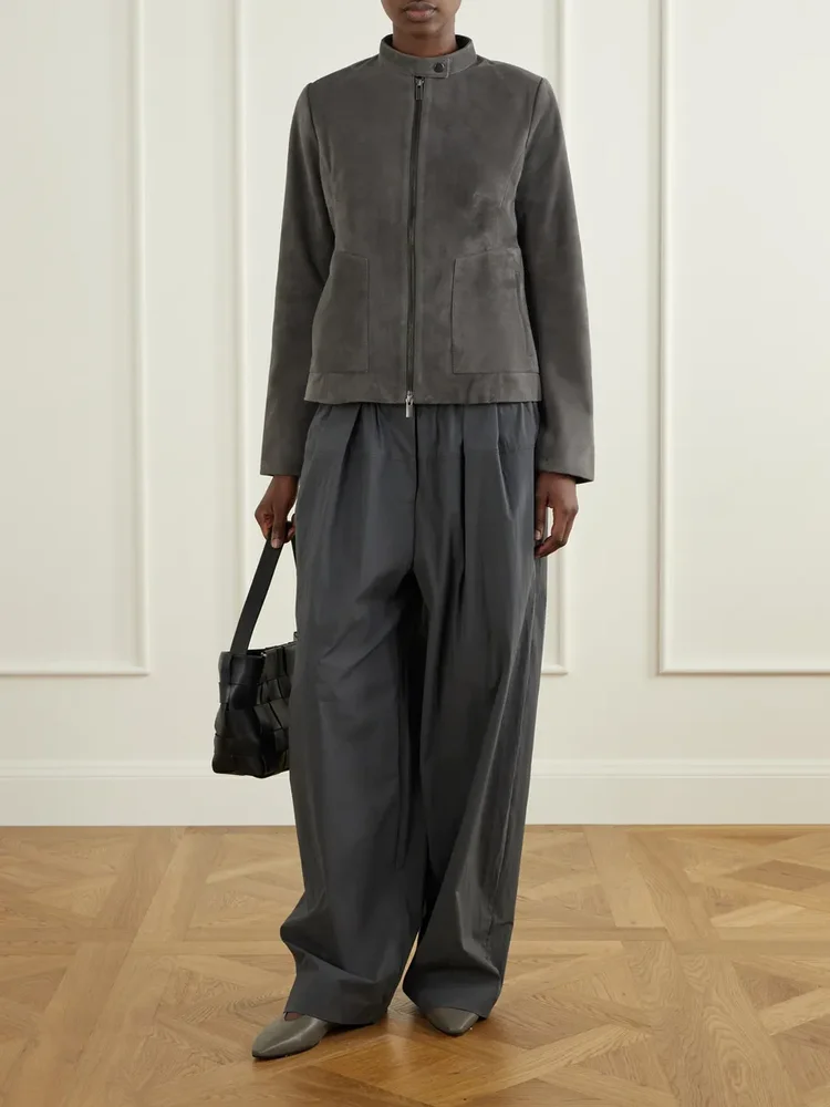 Suede biker jacket