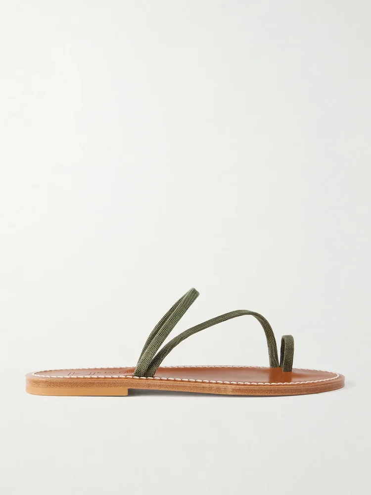 Actium snake-effect leather sandals